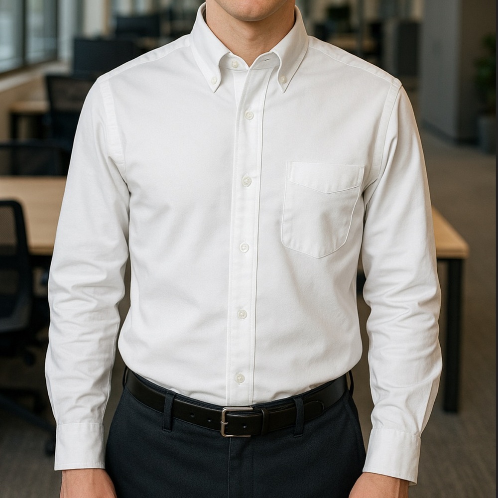 George White Dress Shirt Crisp Formal Style